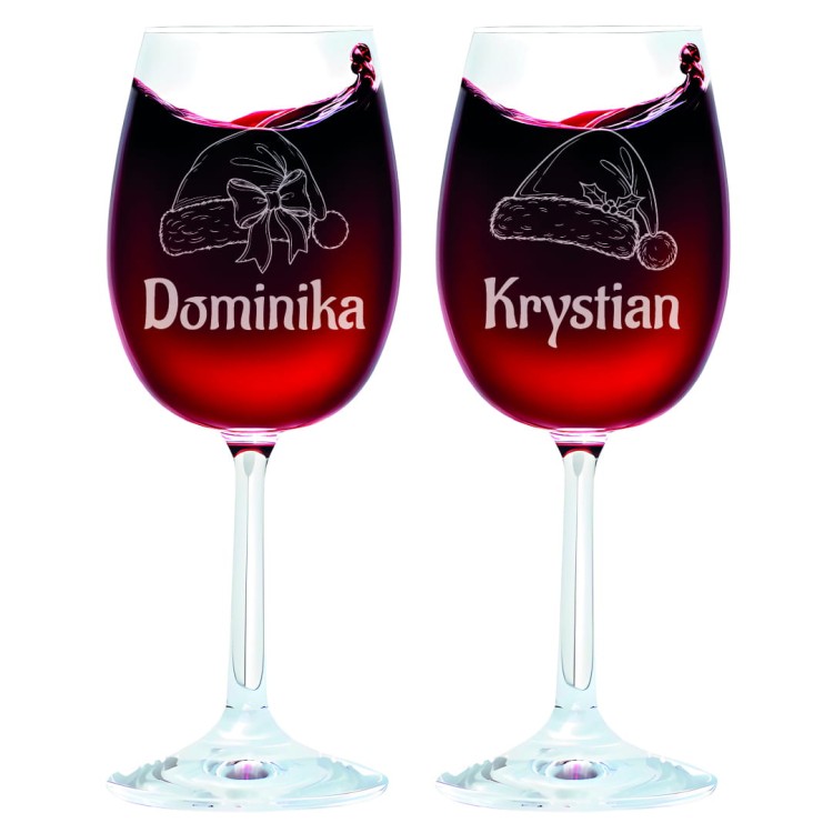 Kieliszki do wina 280ml Czapki Mikołaja.jpg