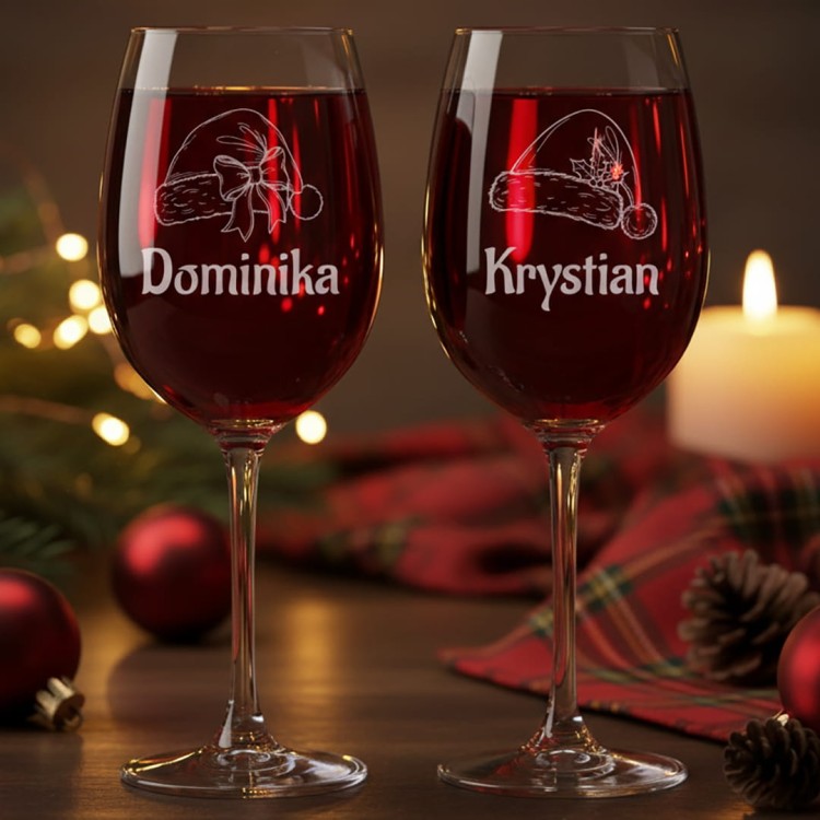 Kieliszki do wina 370 ml Czapki Mikołaja gen.jpg