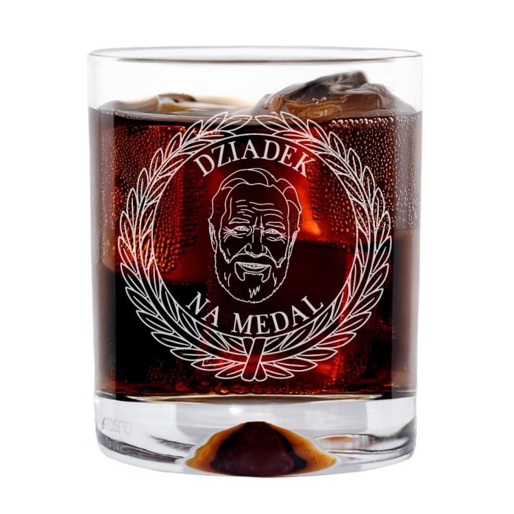 Szklanka do whisky 350ml Dziadek na medal.jpg