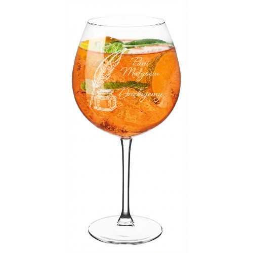 Kieliszek do drinków Gin&amp;Tonic 720ml Pióro i kałamarz Dzień Nauczyciela.jpg