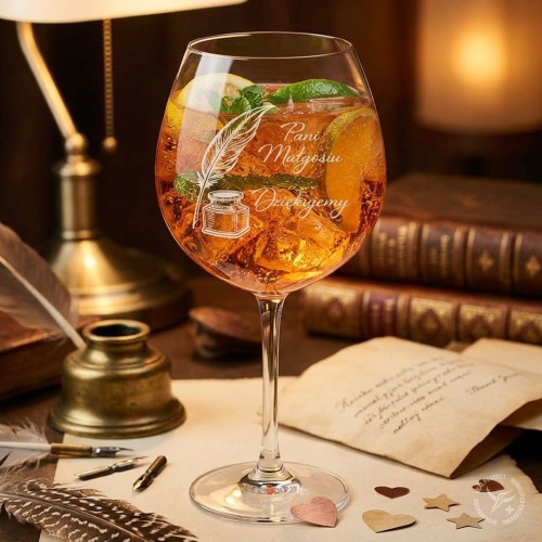 Kieliszek do drinków Gin&amp;Tonic 720ml Pióro i kałamarz Dzień Nauczyciela_gen.jpg