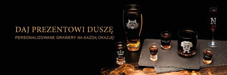 Zestaw kieliszków do wódki SHOT 50ml 6szt grawerowane