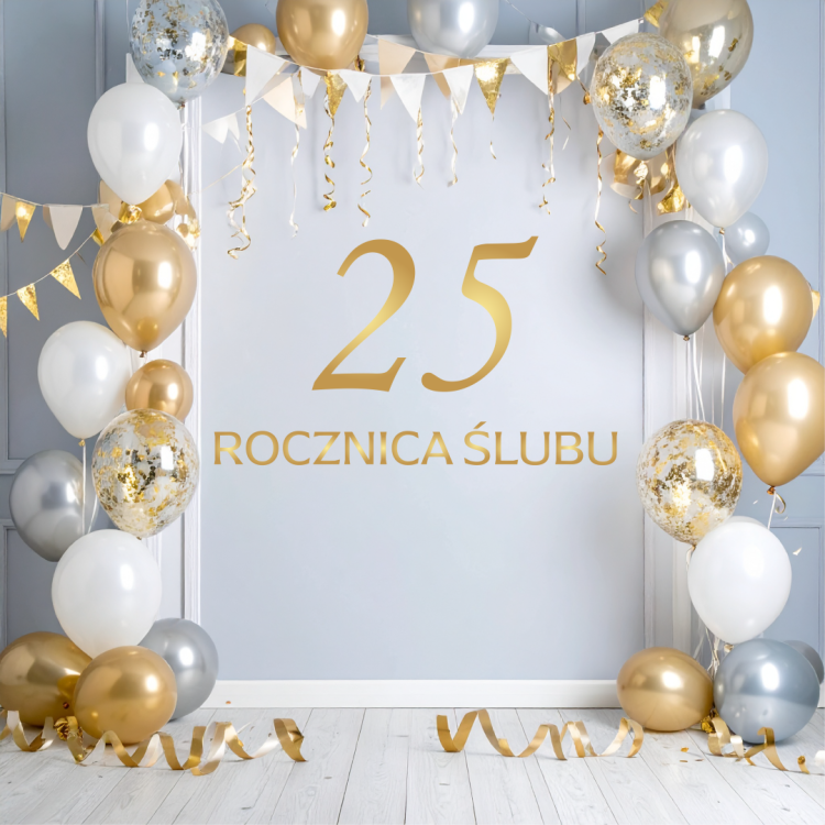 Dekoracja podpis/litery na urodziny rocznicę - złote/srebrne lustro