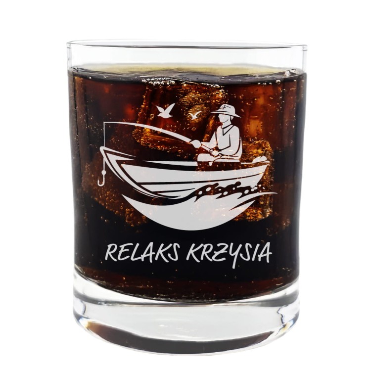 Szklanka do Whisky z grawerem dla rybaka