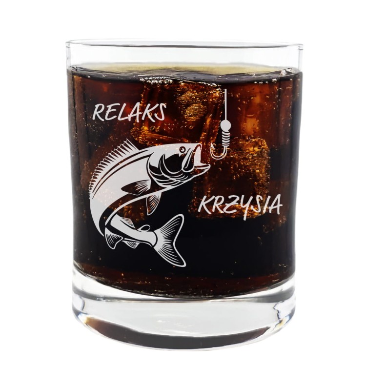 Szklanka do Whisky z grawerem dla rybaka