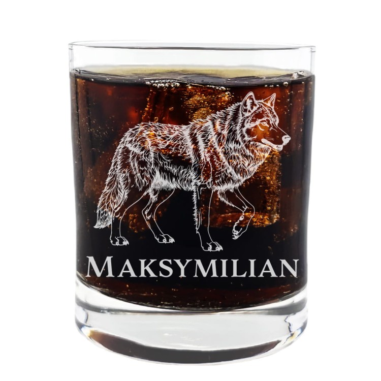 Szklanka do Whisky z grawerem Wilk