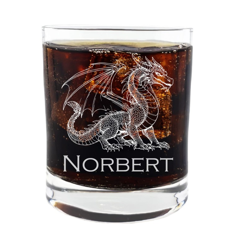 Szklanka do Whisky z grawerem Smok