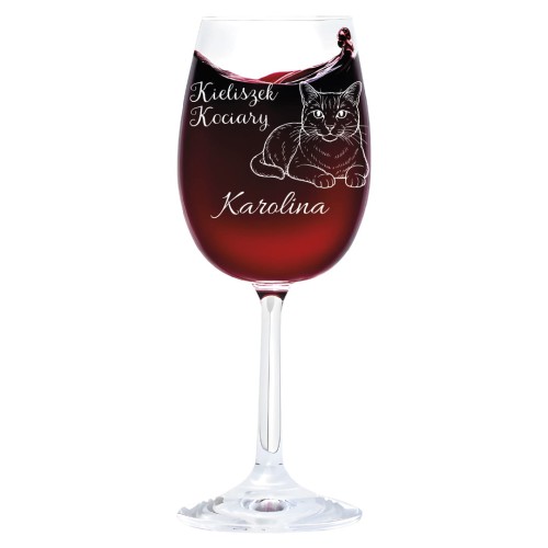 Kieliszek do wina z grawerem Kieliszek Kociary 280ml