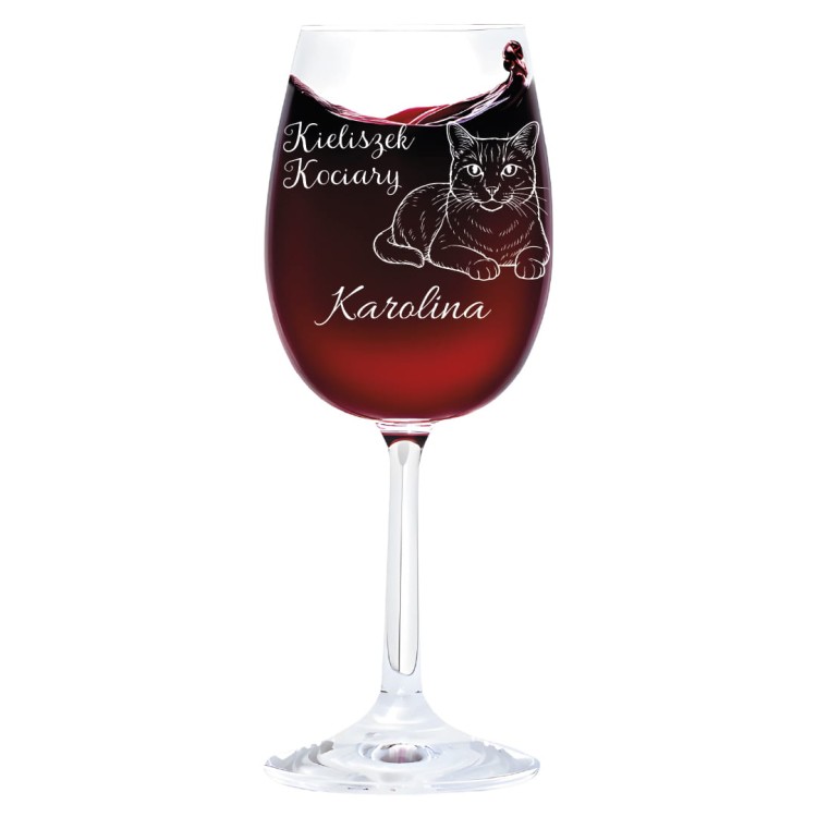 Kieliszek do wina z grawerem Kieliszek Kociary 280ml