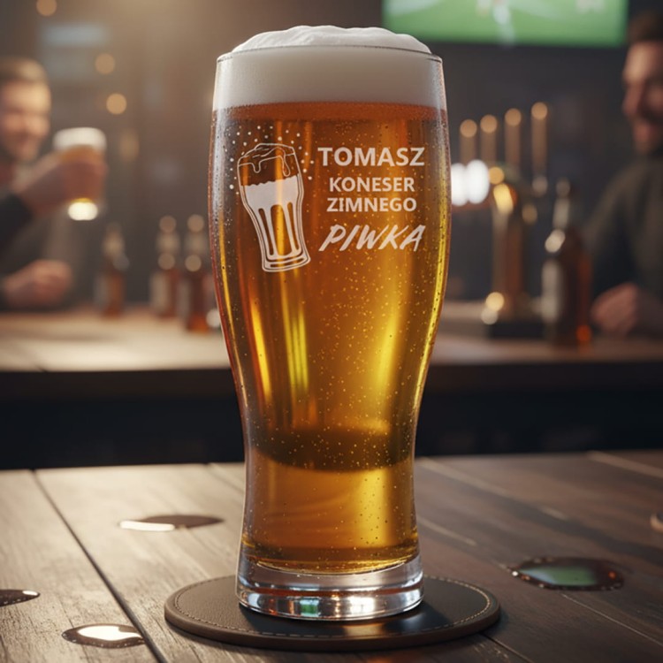 Szklanka do Piwa z grawerem 620ml Koneser zimnego piwka