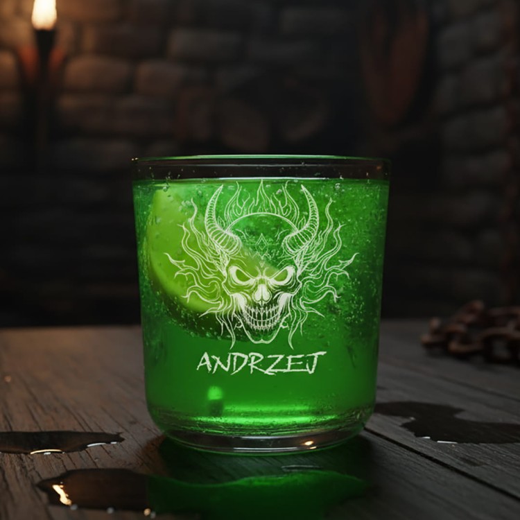 Szklanka do napojów 220ml Płonąca czaszka.jpg