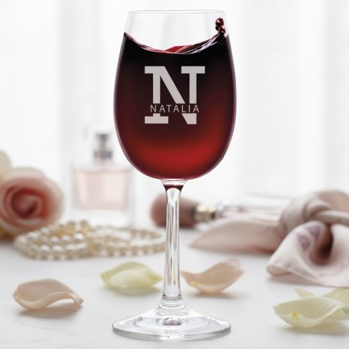 Kieliszek do wina 280ml Inicjał z imieniem 3.jpg